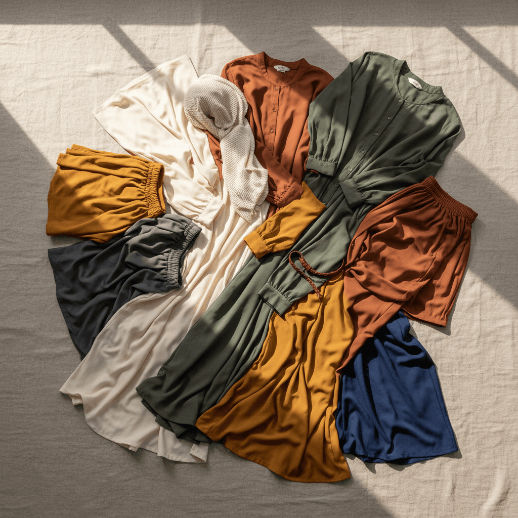 Modest Muslim fashion collection layout